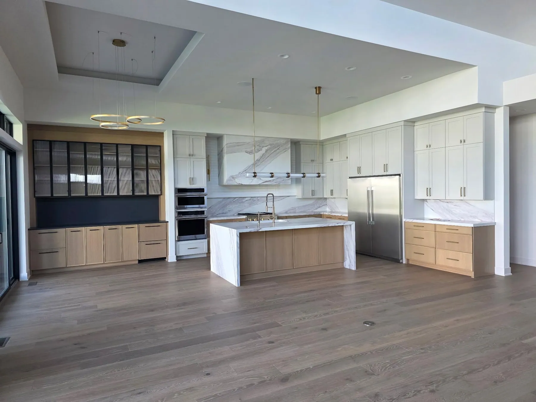 Open-concept kitchen with a large central island